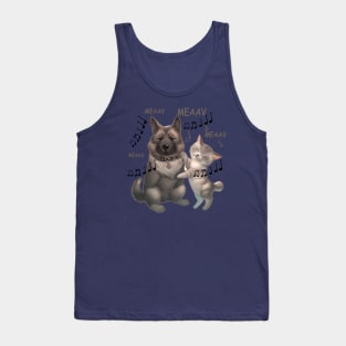 wolf dog and cat love Tank Top